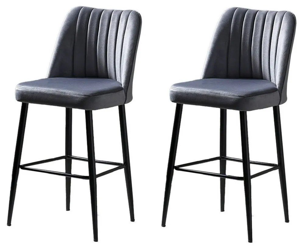 Set de scaune de bar Vento Grey and Black, 2 buc., 2 buc.
