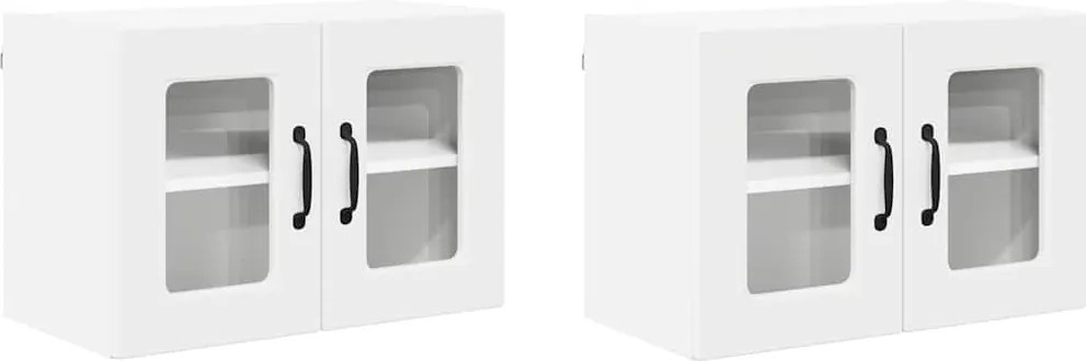 vidaXL Dulap de bucătărie 2 pcs Alb 60 x 31 x 40 cm Lemn compozit