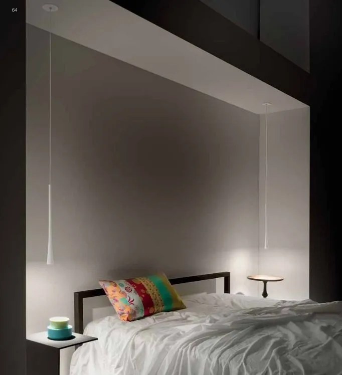 Lustra suspendata, Pendul LED slim DAFNE H-40cm alb, negru sau auriu