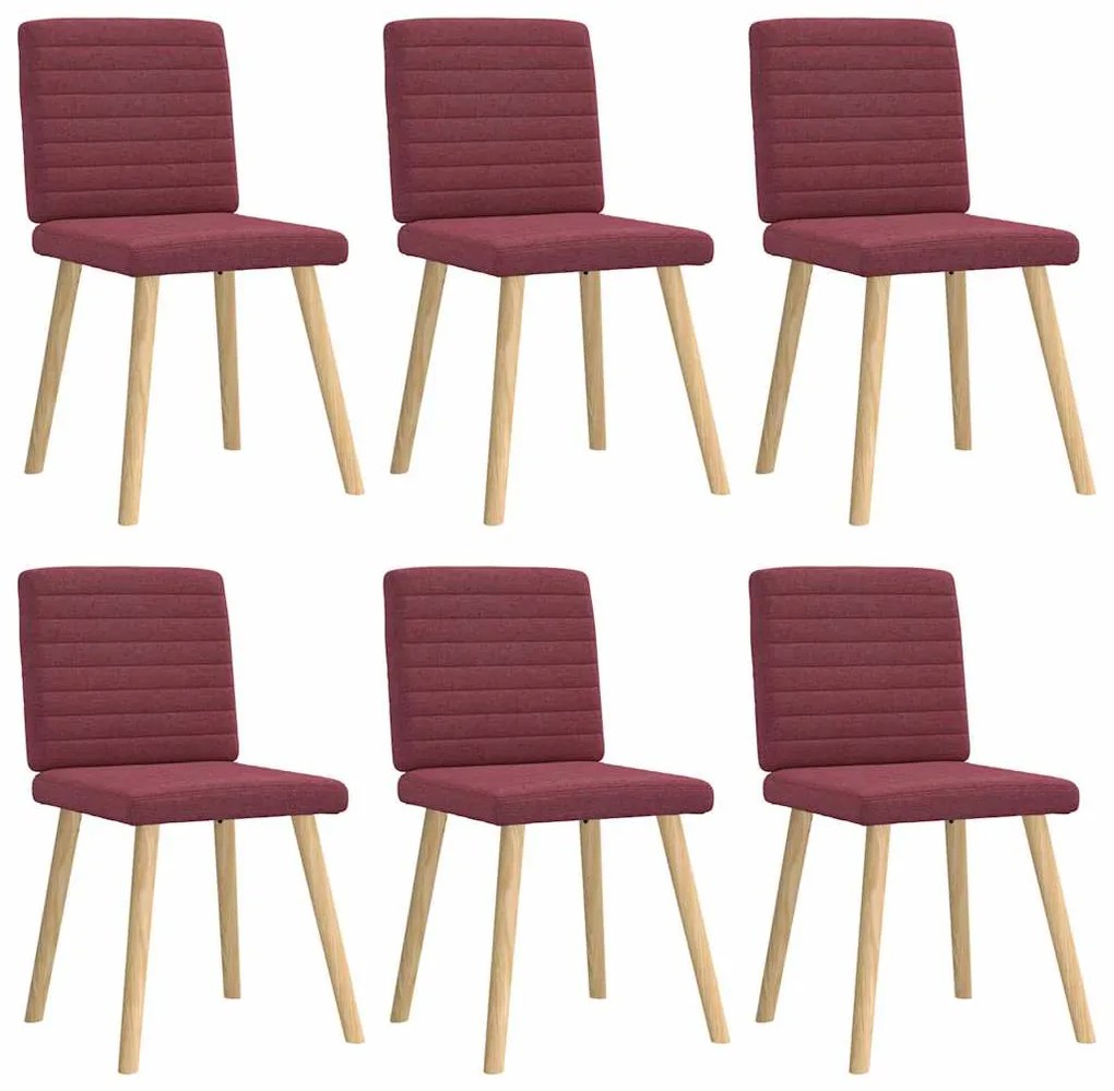vidaXL Scaune de bucătărie pivotante, 6 buc., roșu vin, textil