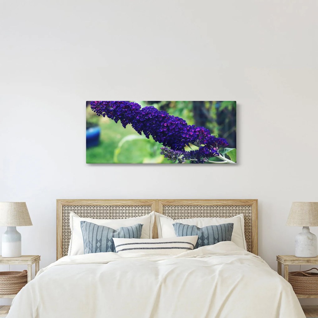 Tablou cu floare albastră (120x50 cm)