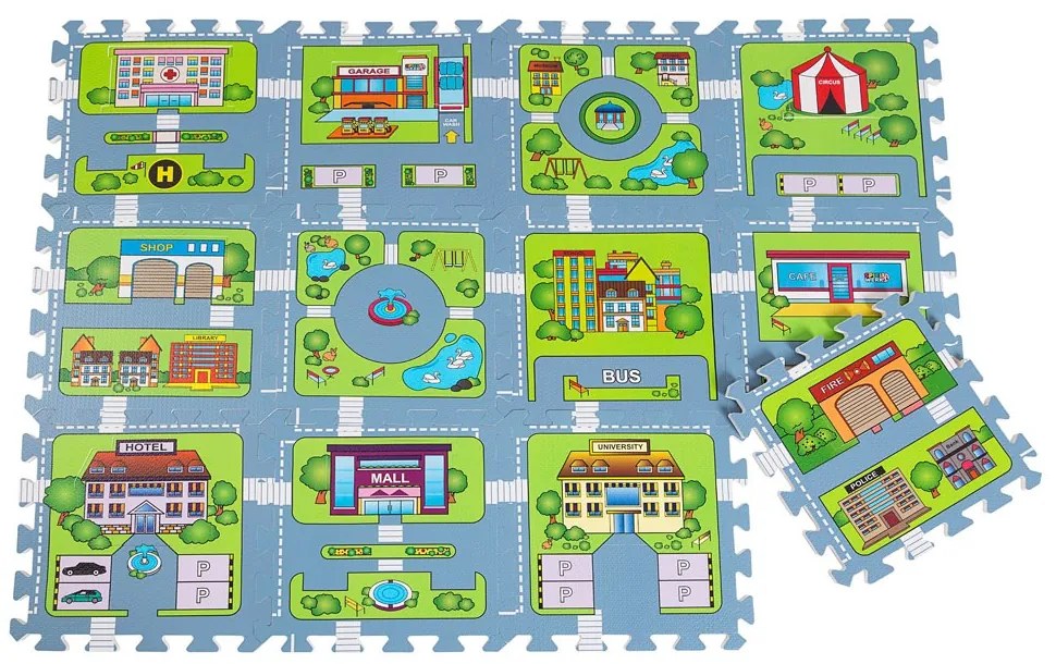 Covoras puzzle strazi Spielwerk® protectie pardoseala Set 20 bucati