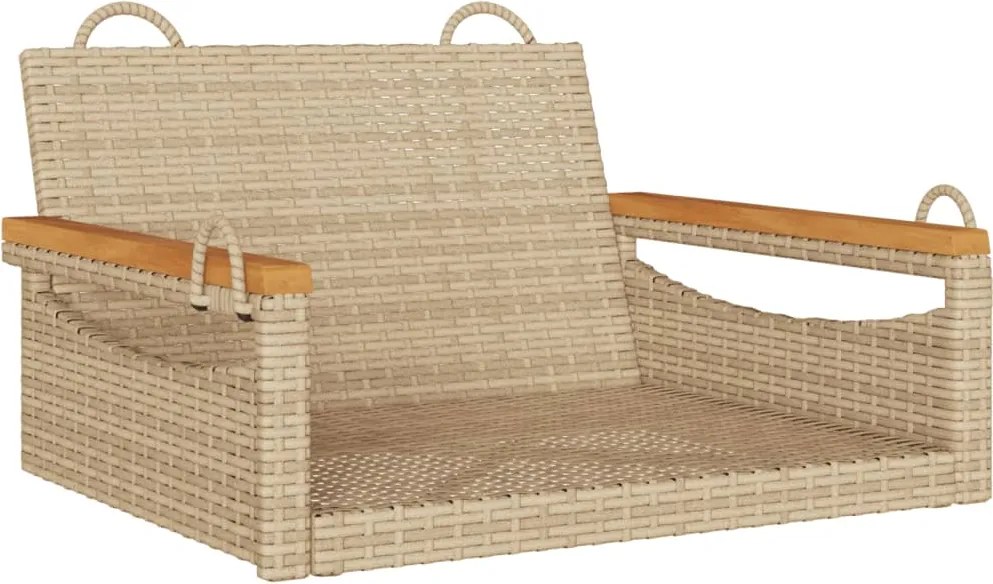 vidaXL Bancă de balansoar, bej, 63x62x40 cm, poliratan