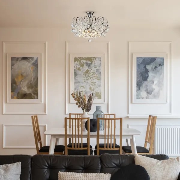 Lustră de cristal aplicată Brilagi CRYSTAL 6xE14/60W/230V crom lucios