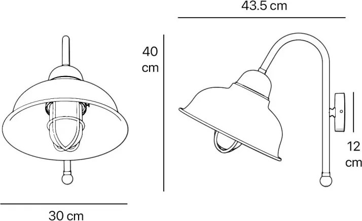 Aplica de perete exterior design industrial Chronos