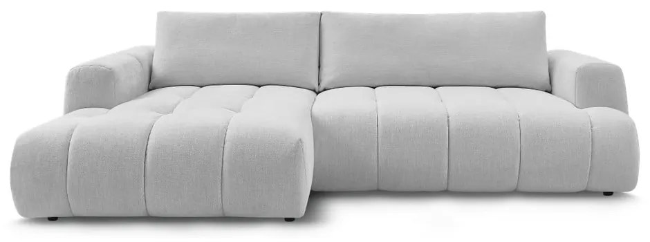 Colțar gri deschis extensibil/cu spațiu de depozitare (cu colț pe partea stângă/cu șezlong) Fuji – Bobochic Paris