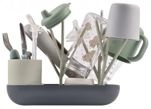 Suport pentru uscarea biberoanelor Beaba verde/gri