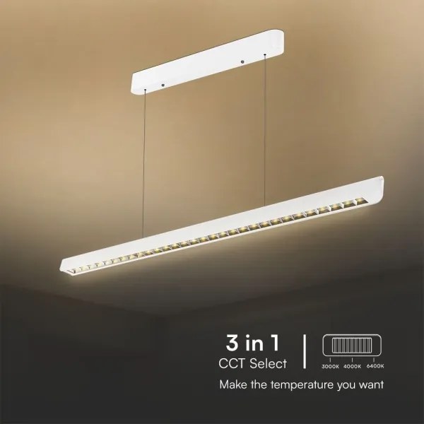 Lustr LED pe cablu 36W 230V, alb, 3000/4000/6400K
