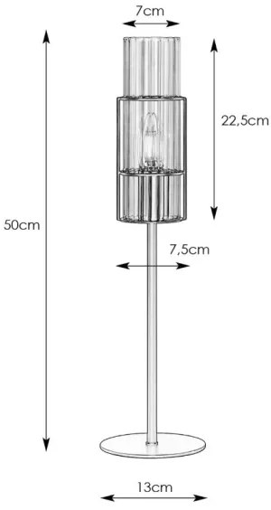 Lampă de masă TUBO 1xE14/40W/230V 50 cm negru/transparent Markslöjd 108555