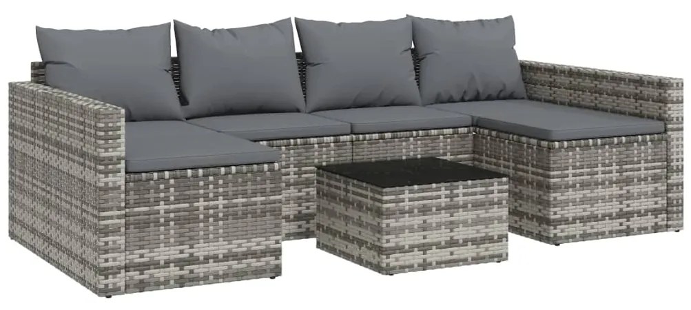 362344 vidaXL Set mobilier de grădină cu perne, 2 piese, gri, poliratan