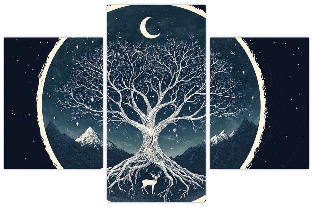 Tablou – Arbore magic cu cerb II. (90x60 cm)