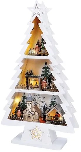 Solight 1V283 - Brăduț din lemn cu LED pentru Crăciun, 13 x LED, 2 x AA