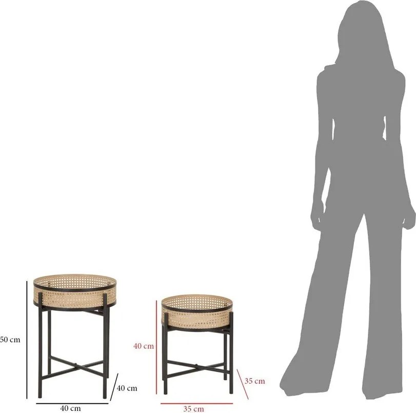 Măsuțe auxiliare 2 buc. rotunde ø 40 cm Fuji – Mauro Ferretti