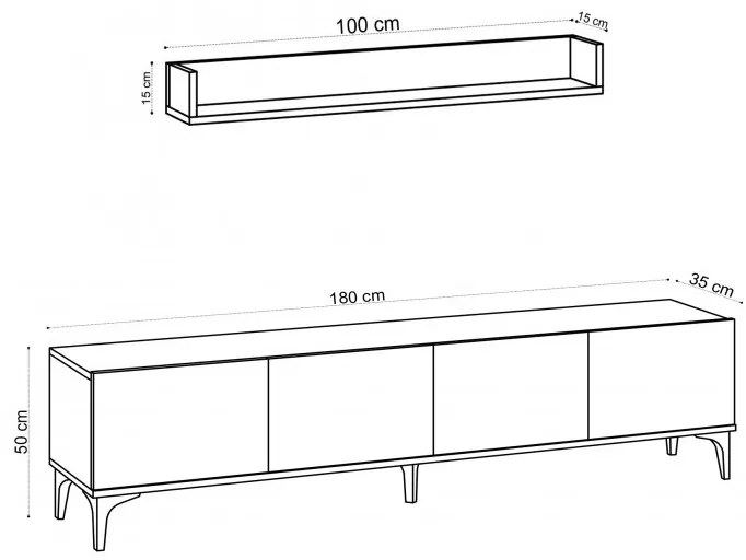 Comoda TV Primo - Sapphire Oak