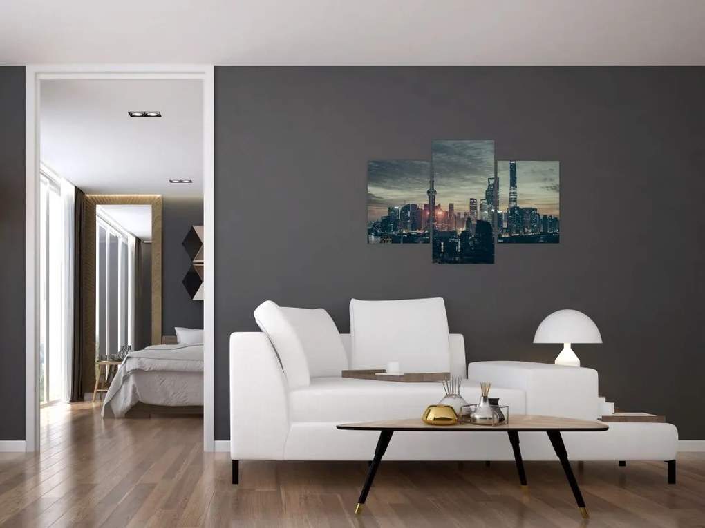 Tablou cu orașul în amurg (90x60 cm)