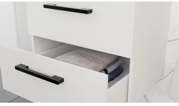 Set mobilier de baie KATE cu lavoar + dulap cu oglindă + dulap suspendat, alb