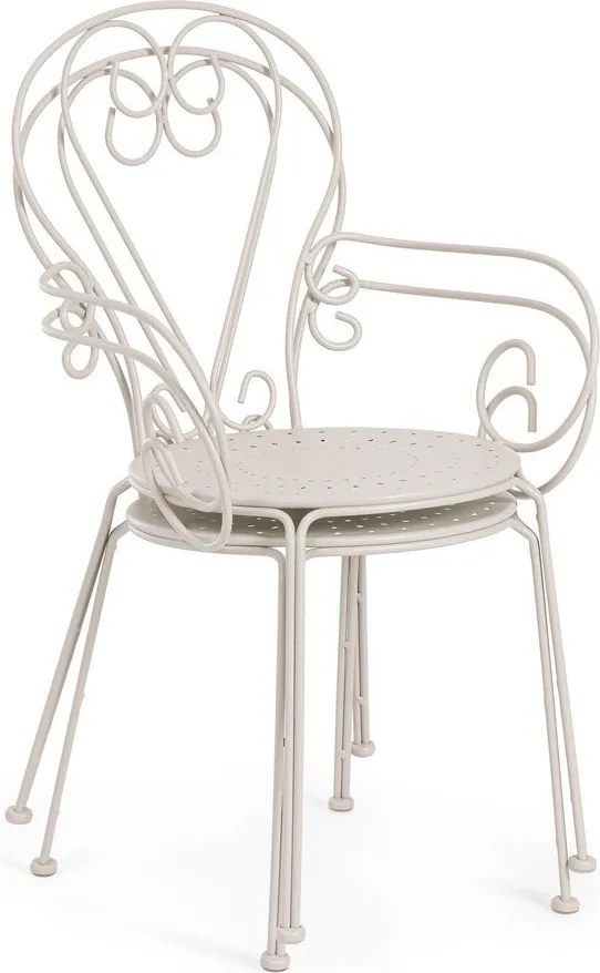 Scaun de grădină bej din metal Etienne – Bizzotto