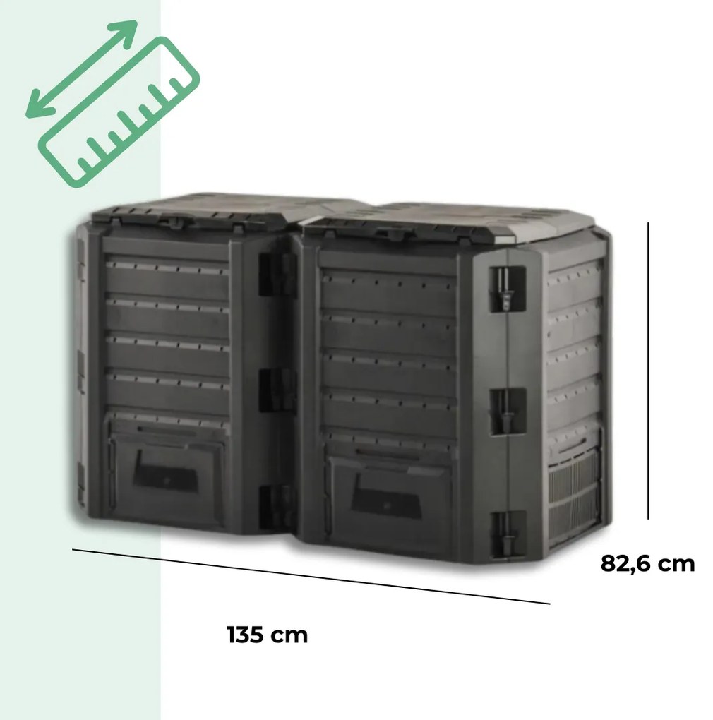 Compostor de grădină - Compogreen 800 l, negru Prosperplast