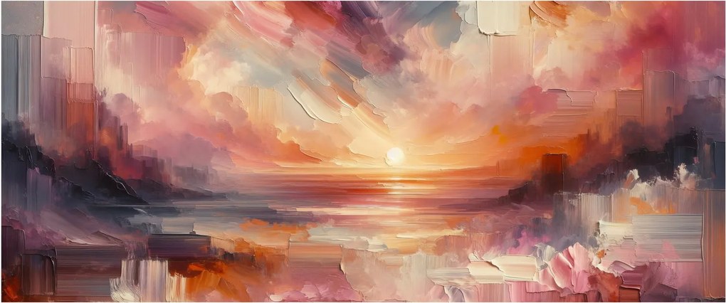 Tablou - Răsărit pictat (120x50 cm)