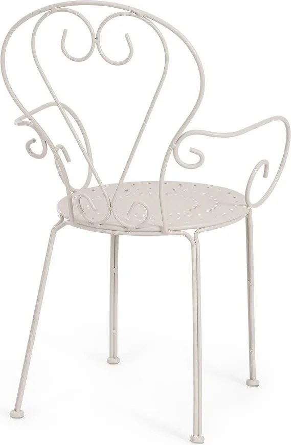 Scaun de grădină bej din metal Etienne – Bizzotto