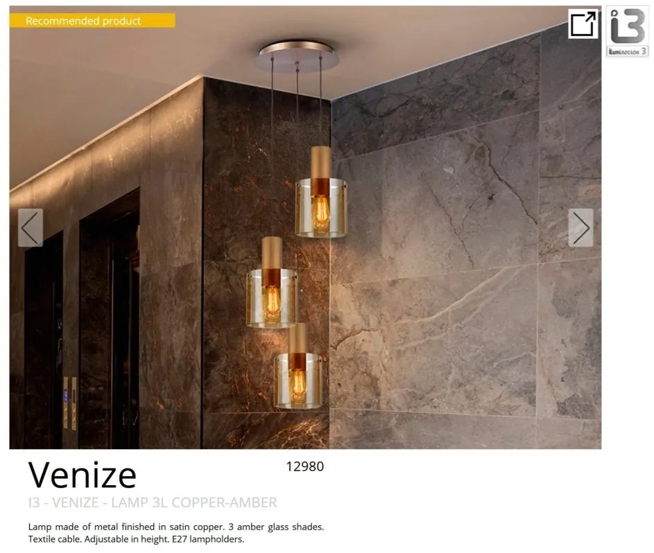 Lustra suspendata design modern Venize 3L