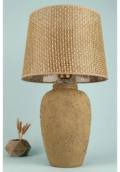 Lampă de masă RAMZES, 1xE27/40W/230V, maro