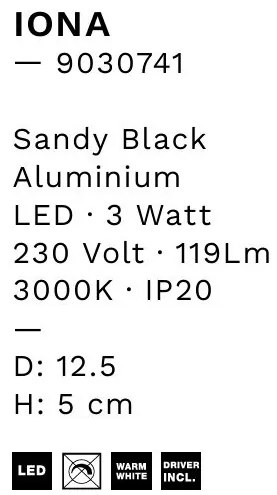 Aplica de perete LED design modern ambiental Iona negru
