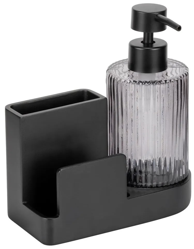 Suport pentru accesorii de spălat negru din polirășină Pina – Wenko