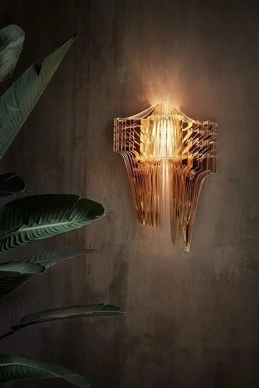Aplica de perete design Art Deco realizata manual Aria Gold
