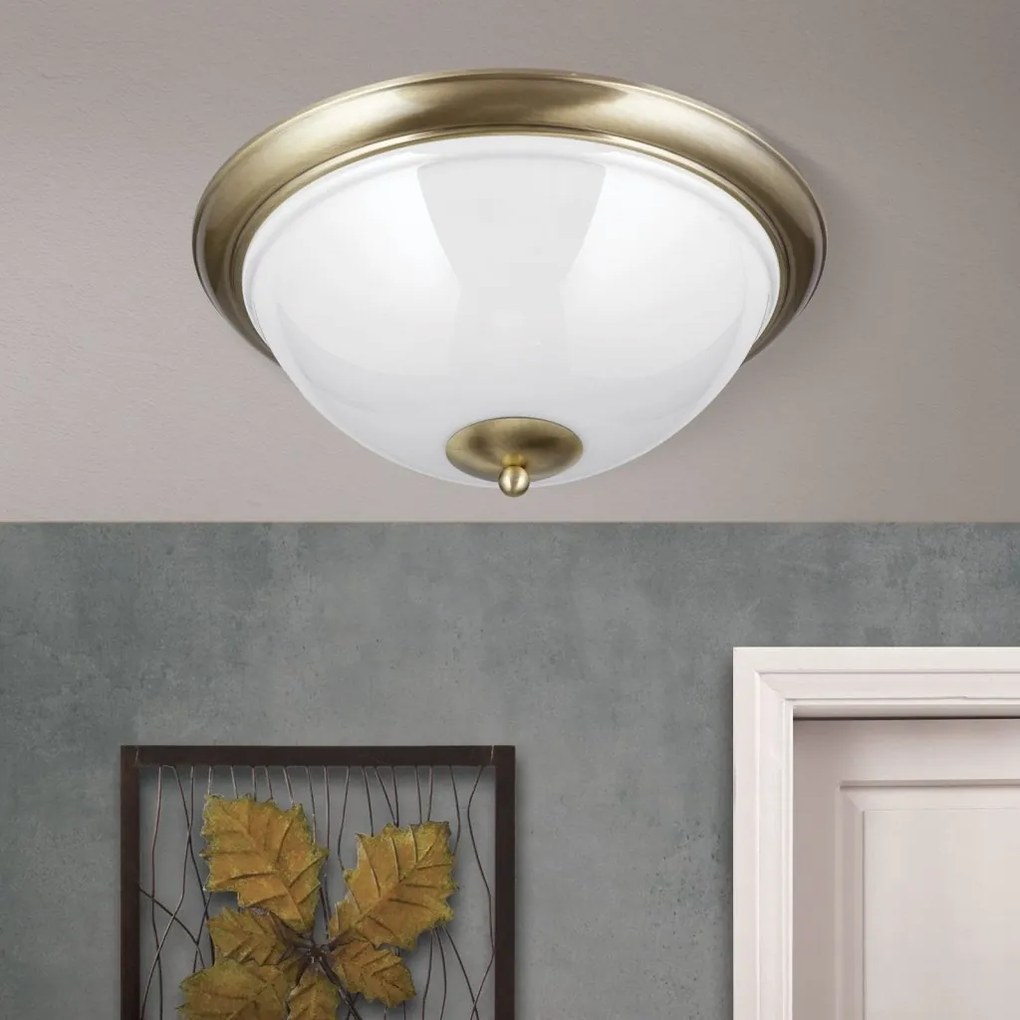 Plafoniera stil clasic AUSTRIAN OLD LAMP D-50cm alama antique/opal