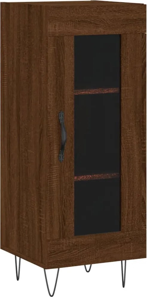 vidaXL Servantă, stejar maro, 34,5x34x90 cm, lemn compozit