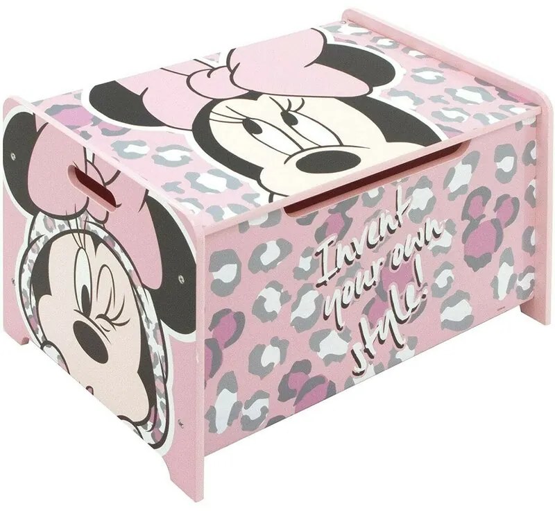 Ladita din lemn pentru depozitare jucarii Minnie Mouse