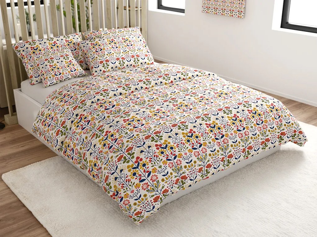 Lenjerie de pat policoton FOLKLORIA POLY colorata Dimensiune lenjerie de pat: 70 x 90 cm | 140 x 220 cm