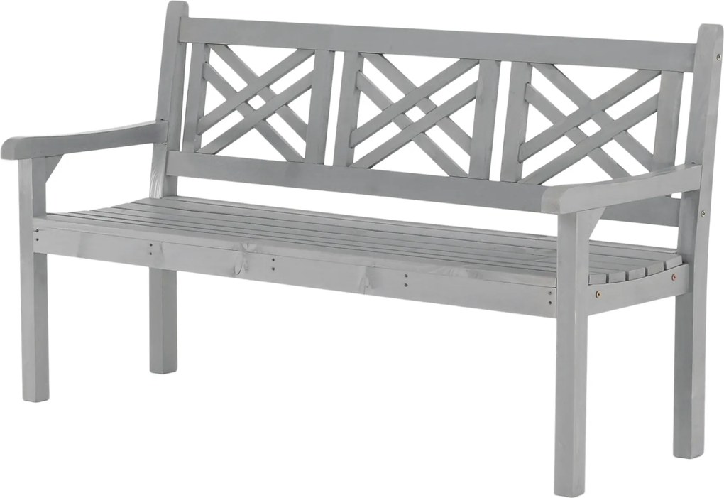 Bancă de grădină din lemn, gri, 150 cm, FABLA