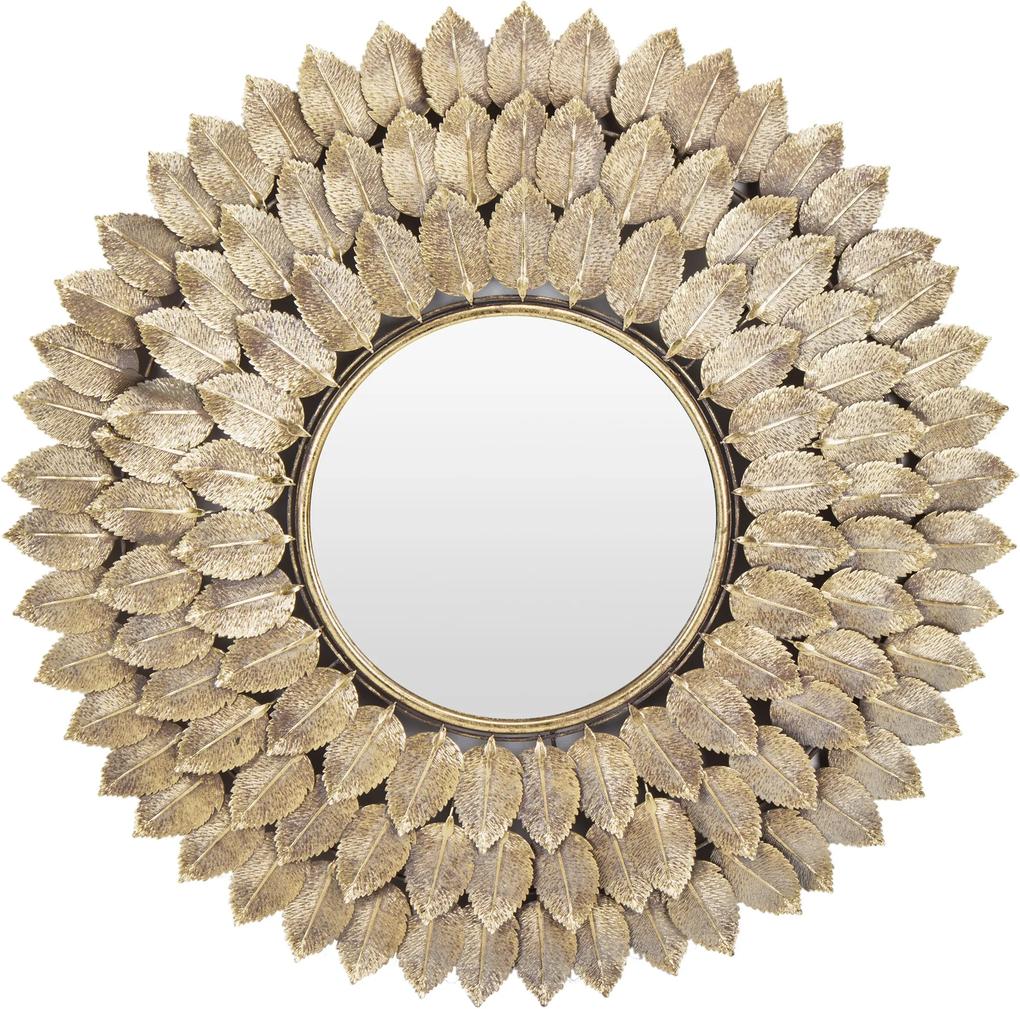 Oglinda de perete, model petale, auriu, 94x4 cm