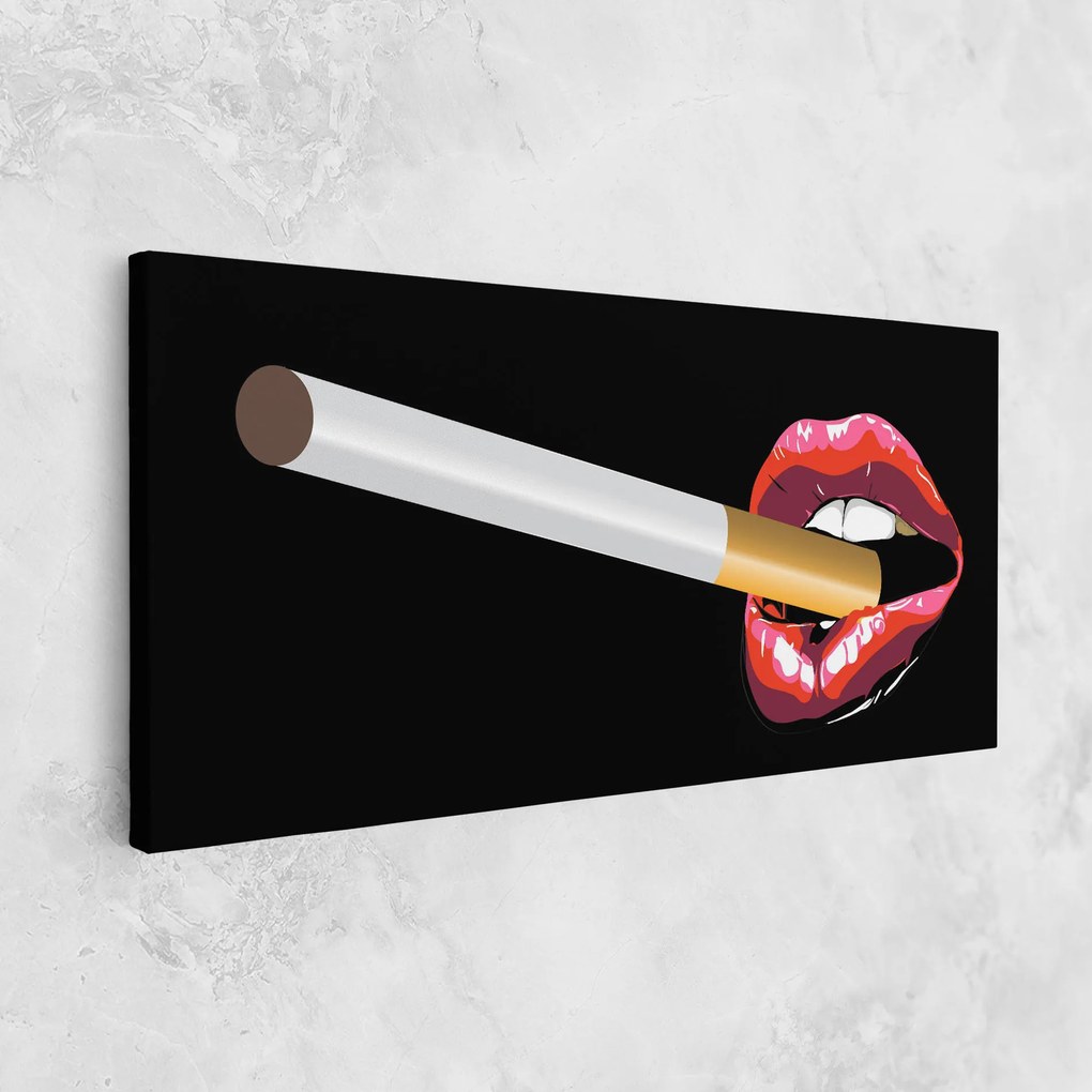 Tablou Canvas, 100x200cm, Dormitor si Living, Femei, Lips, Lips Smoking