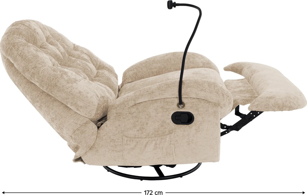 Scaun pivotant de lux, cu balansare, bej, DELMOR