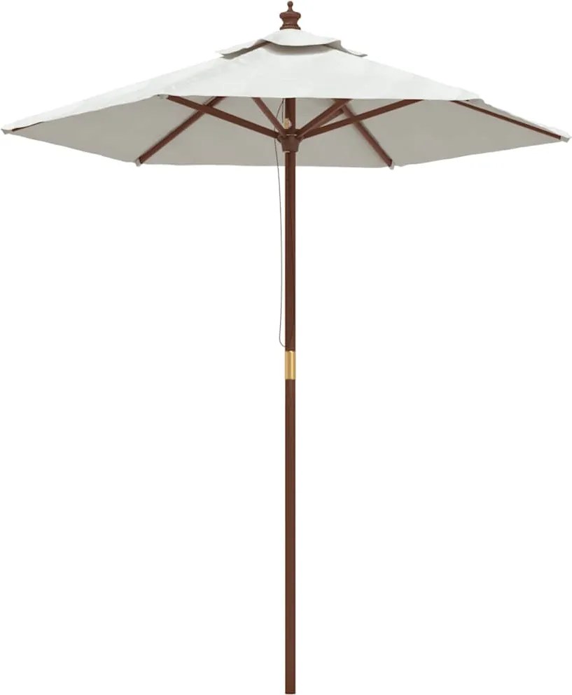 vidaXL Umbrelă de soare de grădină stâlp din lemn nisipiu 196x231 cm
