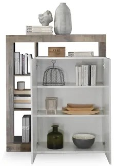 Comodă LENOR albă/maro