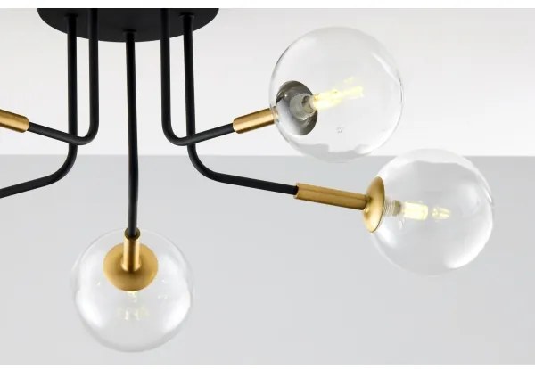 Lustră pe tijă Jupiter 2040 BURANO 5xG9/10W/230V negru/auriu/transparent