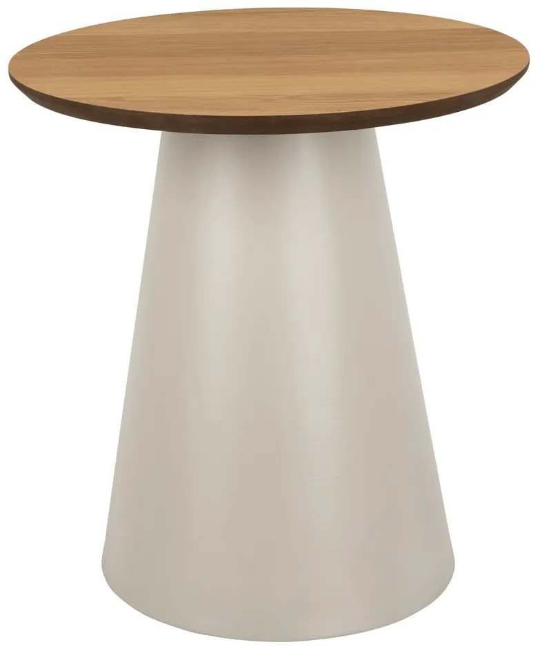 Măsuță de cafea crem/în culoare naturală rotundă cu blat cu aspect de lemn de stejar ø 45 cm Soli – Actona