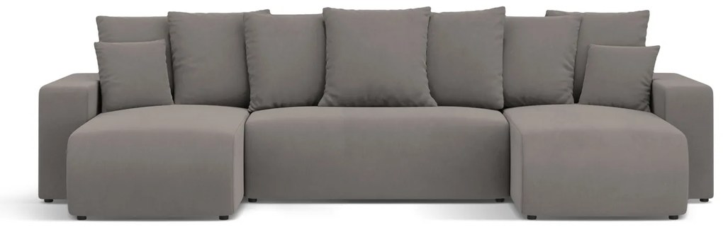 Coltar extensibil Jini in forma de U cu 5 locuri, colt reversibil si tapiterie din catifea
