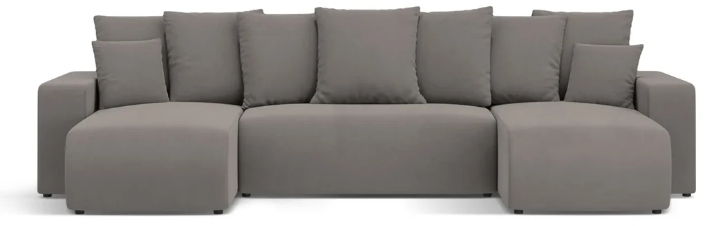 Coltar extensibil Jini in forma de U cu 5 locuri, colt reversibil si tapiterie din catifea