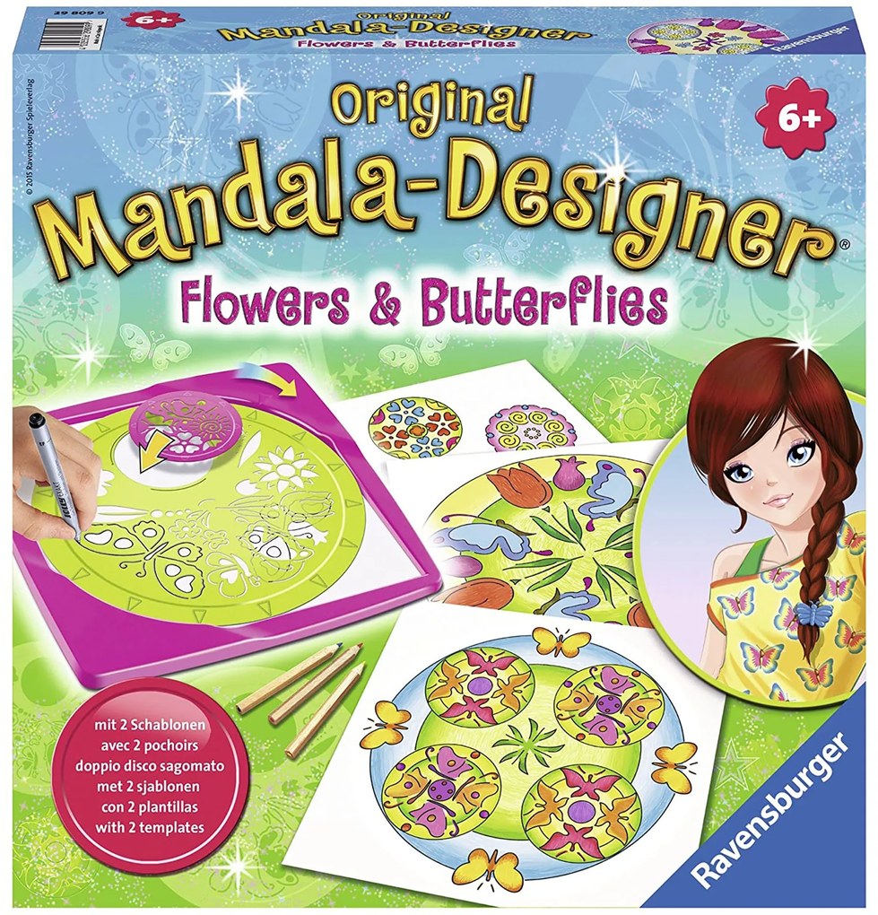 SET DE CREATIE MANDALA FLORI SI FLUTURI - RAVENSBURGER (RVSAC29809)