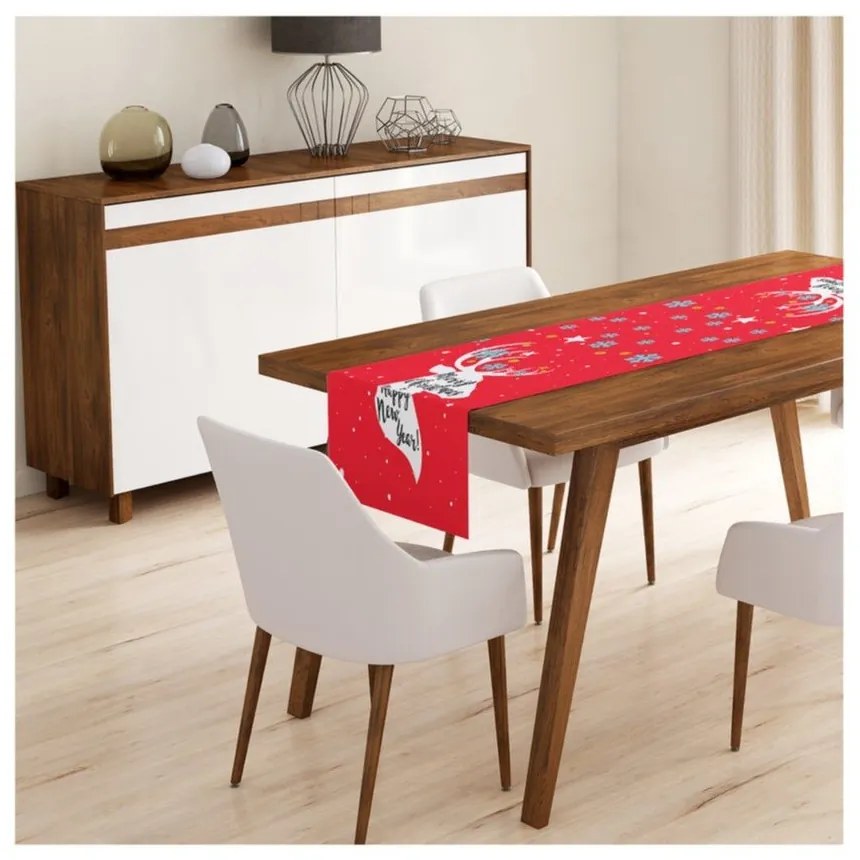 Set 4 fețe de pernă și un napron de masă cu model de Crăciun Minimalist Cushion Covers Joy