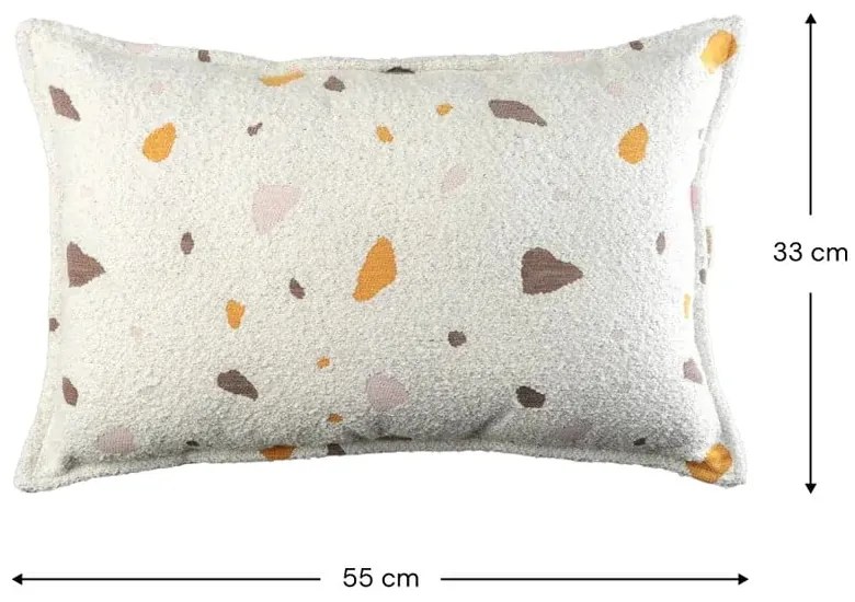Pernă decorativă pentru copii crem bouclé/chenille Terrazzo Bolster – Wigiwama