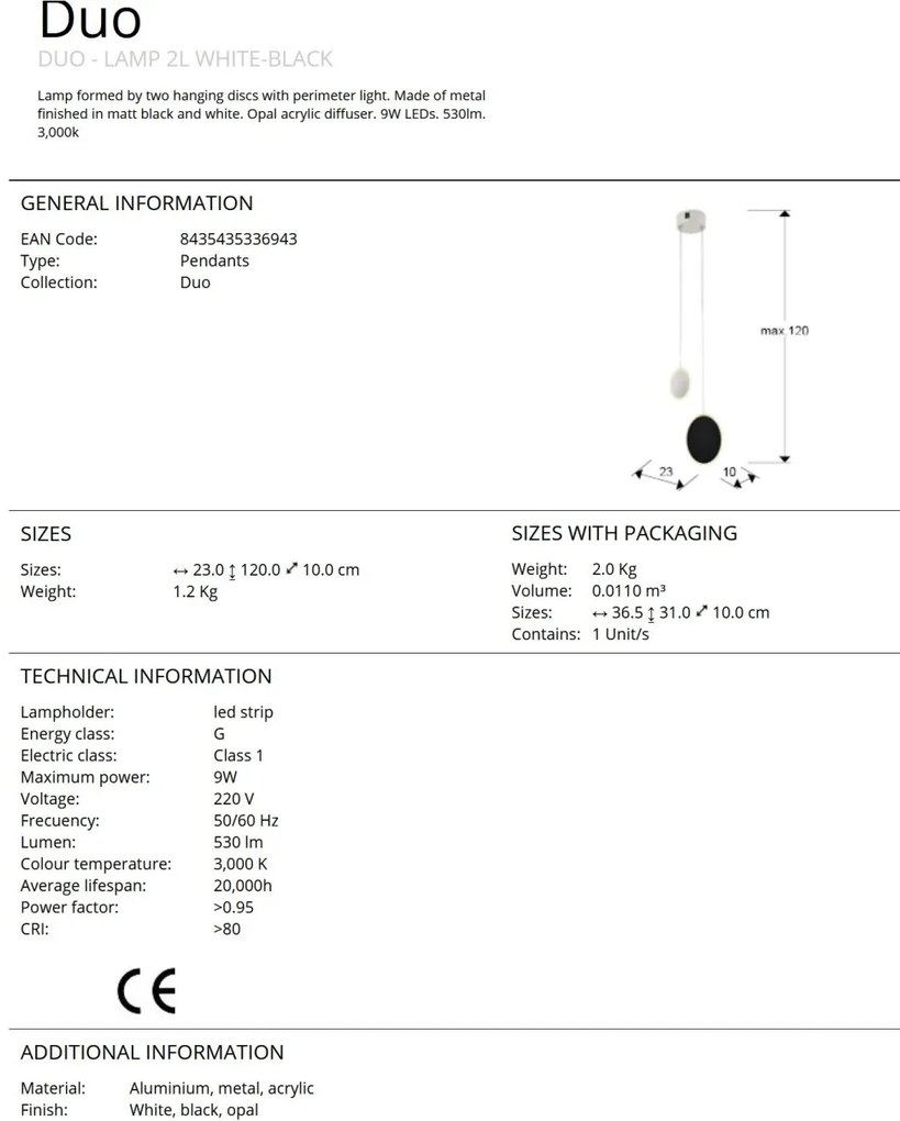 Lustra LED suspendata design modern Duo