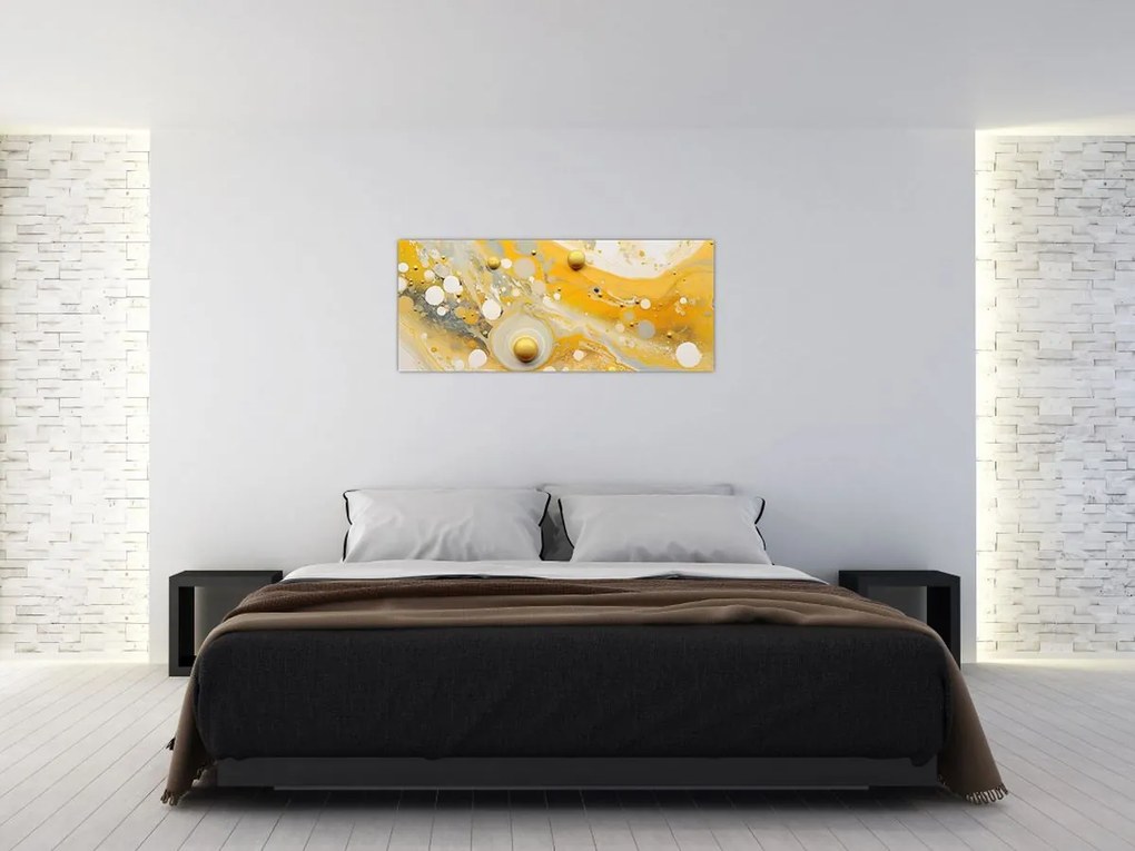 Tablou - fundal abstract cu decor de aur (120x50 cm)