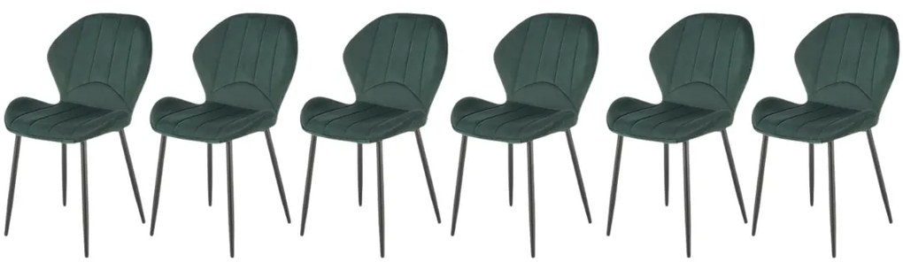 Set 6 scaune K538 velvet verde