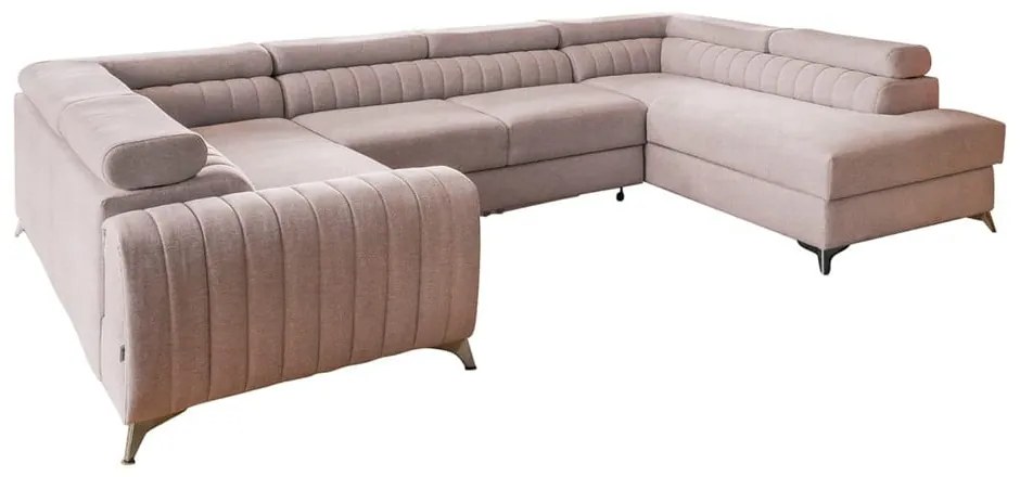 Colțar roz extensibil/cu spațiu de depozitare (cu colț pe partea dreaptă/în formă de "U") Louis – ELTAP